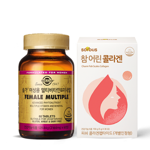 여성용 멀티비타민&미네랄(60정/2개월)+참 어린 콜라겐 (30포/1개월)