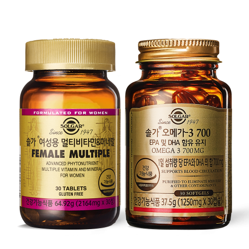 여성용 멀티비타민 & 미네랄(30정/1개월) + 오메가-3 700 EPA&DHA(30캡슐/1개월)
